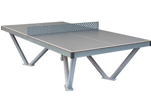 Udendørs bordtennisbord med fast net. Stærk bord med kørestols-venlig benkonstruktion i galv. stål. (OBS vægt er 170 kg)